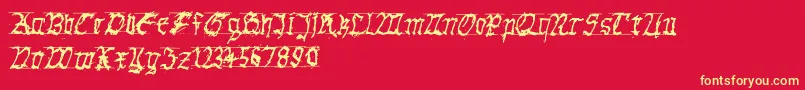 GothichanddirtyBold Font – Yellow Fonts on Red Background