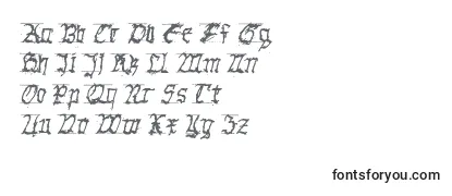 Überblick über die Schriftart GothichanddirtyBold