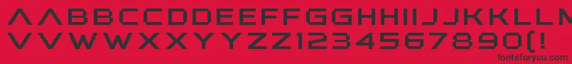 Czcionka AnotherXanadu – czarne czcionki na czerwonym tle