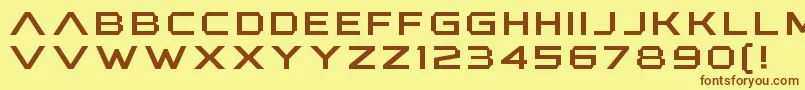 フォントAnotherXanadu – 茶色の文字が黄色の背景にあります。