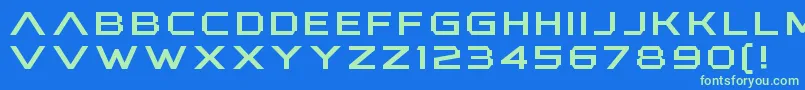 Czcionka AnotherXanadu – zielone czcionki na niebieskim tle