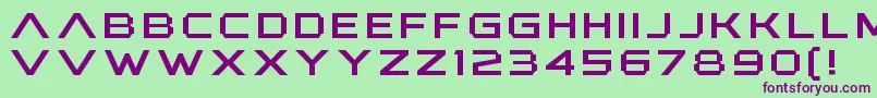 フォントAnotherXanadu – 緑の背景に紫のフォント