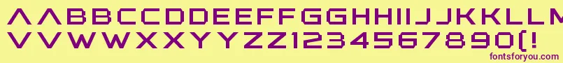 AnotherXanadu-fontti – violetit fontit keltaisella taustalla
