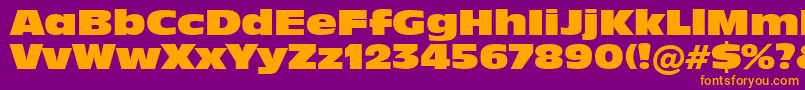 In901xk Font – Orange Fonts on Purple Background