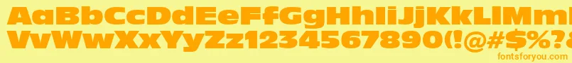 In901xk-Schriftart – Orangefarbene Schriften auf gelbem Hintergrund