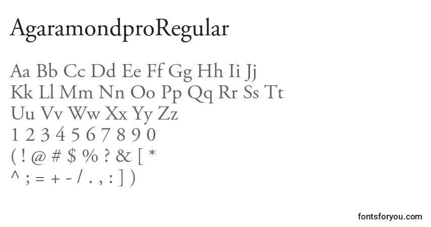 AgaramondproRegular-fontti – aakkoset, numerot, erikoismerkit