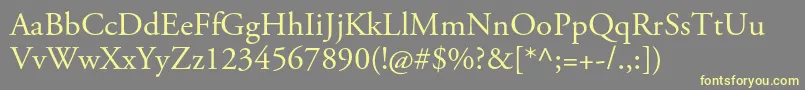 AgaramondproRegular-Schriftart – Gelbe Schriften auf grauem Hintergrund