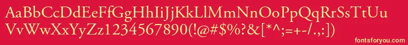 Шрифт AgaramondproRegular – жёлтые шрифты на красном фоне