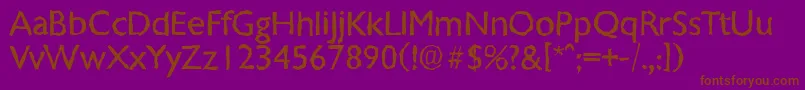 ChantillyrandomRegular Font – Brown Fonts on Purple Background