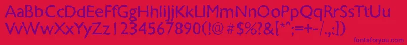 ChantillyrandomRegular Font – Purple Fonts on Red Background