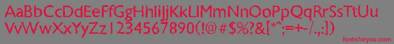 ChantillyrandomRegular Font – Red Fonts on Gray Background