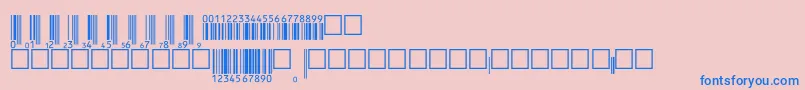 フォントUpcep36tt – ピンクの背景に青い文字