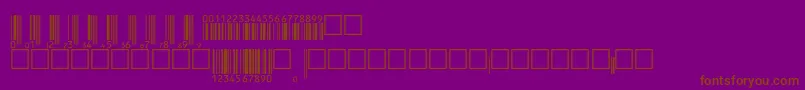 フォントUpcep36tt – 紫色の背景に茶色のフォント