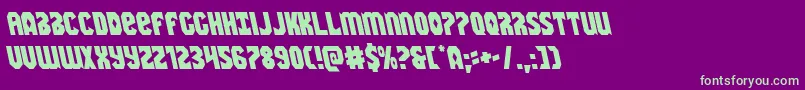 Warnationleft Font – Green Fonts on Purple Background