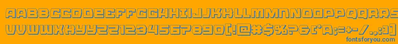 Olympiccarrier3D Font – Blue Fonts on Orange Background