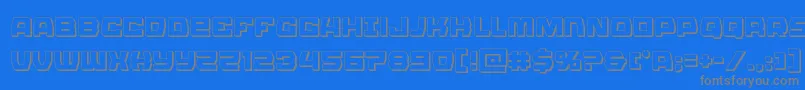 Olympiccarrier3D Font – Gray Fonts on Blue Background