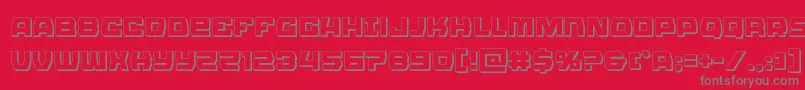 Olympiccarrier3D Font – Gray Fonts on Red Background