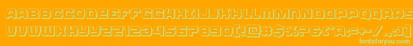 Olympiccarrier3D Font – Green Fonts on Orange Background