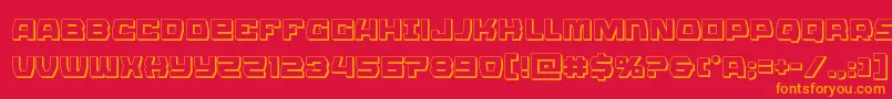 Olympiccarrier3D Font – Orange Fonts on Red Background