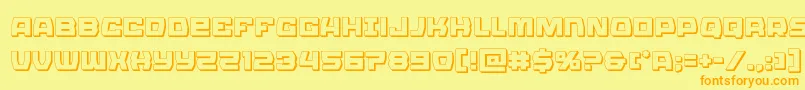 Olympiccarrier3D Font – Orange Fonts on Yellow Background