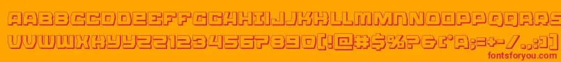 Olympiccarrier3D Font – Red Fonts on Orange Background