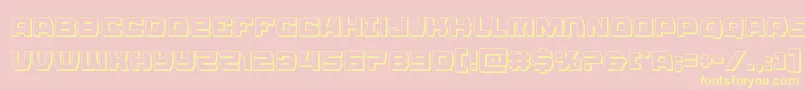 Olympiccarrier3D Font – Yellow Fonts on Pink Background