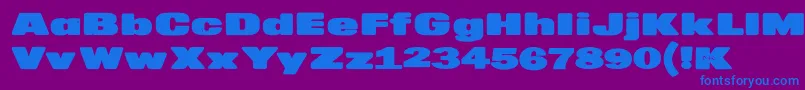 フォントMkaputtExpanded – 紫色の背景に青い文字