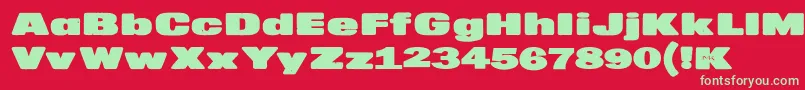 MkaputtExpanded Font – Green Fonts on Red Background