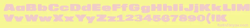 MkaputtExpanded-fontti – vaaleanpunaiset fontit keltaisella taustalla