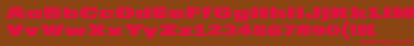 MkaputtExpanded Font – Red Fonts on Brown Background