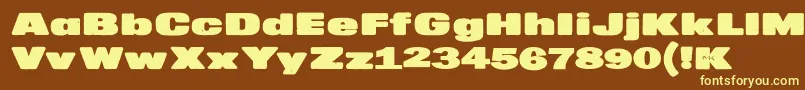 MkaputtExpanded Font – Yellow Fonts on Brown Background