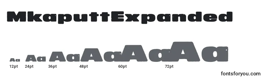 sizes of mkaputtexpanded font, mkaputtexpanded sizes