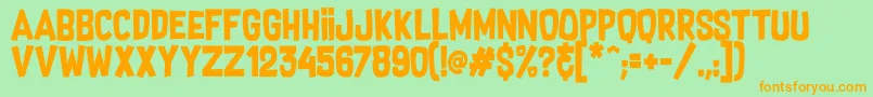 SupersonicRocketship Font – Orange Fonts on Green Background