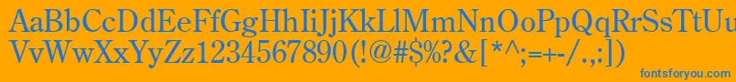 CenturyRetrospectiveSsi Font – Blue Fonts on Orange Background