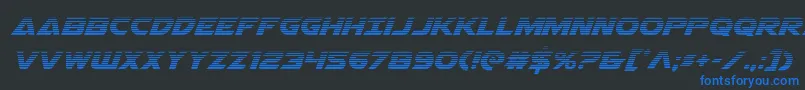 Airstrikegrad Font – Blue Fonts on Black Background