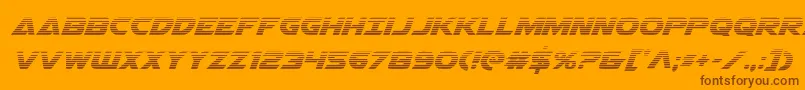 Airstrikegrad-Schriftart – Braune Schriften auf orangefarbenem Hintergrund