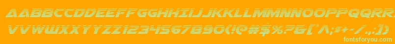 Airstrikegrad Font – Green Fonts on Orange Background