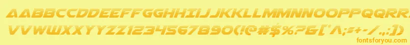 Airstrikegrad Font – Orange Fonts on Yellow Background