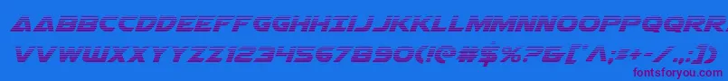 Airstrikegrad Font – Purple Fonts on Blue Background