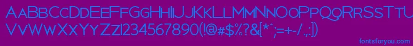 Uberlin-fontti – siniset fontit violetilla taustalla