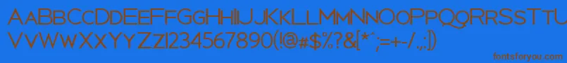Uberlin Font – Brown Fonts on Blue Background