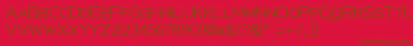 Czcionka Uberlin – brązowe czcionki na czerwonym tle