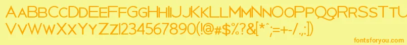 Uberlin-fontti – oranssit fontit keltaisella taustalla