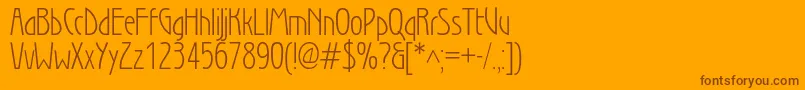 SecessionlightBook-Schriftart – Braune Schriften auf orangefarbenem Hintergrund