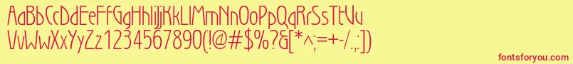 SecessionlightBook Font – Red Fonts on Yellow Background
