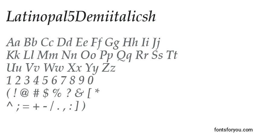 Latinopal5Demiitalicsh Font – alphabet, numbers, special characters
