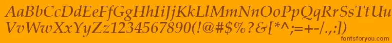 Latinopal5Demiitalicsh Font – Brown Fonts on Orange Background