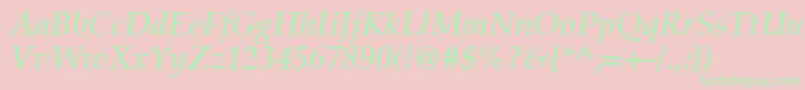 Latinopal5Demiitalicsh Font – Green Fonts on Pink Background