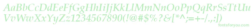 Latinopal5Demiitalicsh Font – Green Fonts on White Background