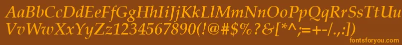 Latinopal5Demiitalicsh Font – Orange Fonts on Brown Background